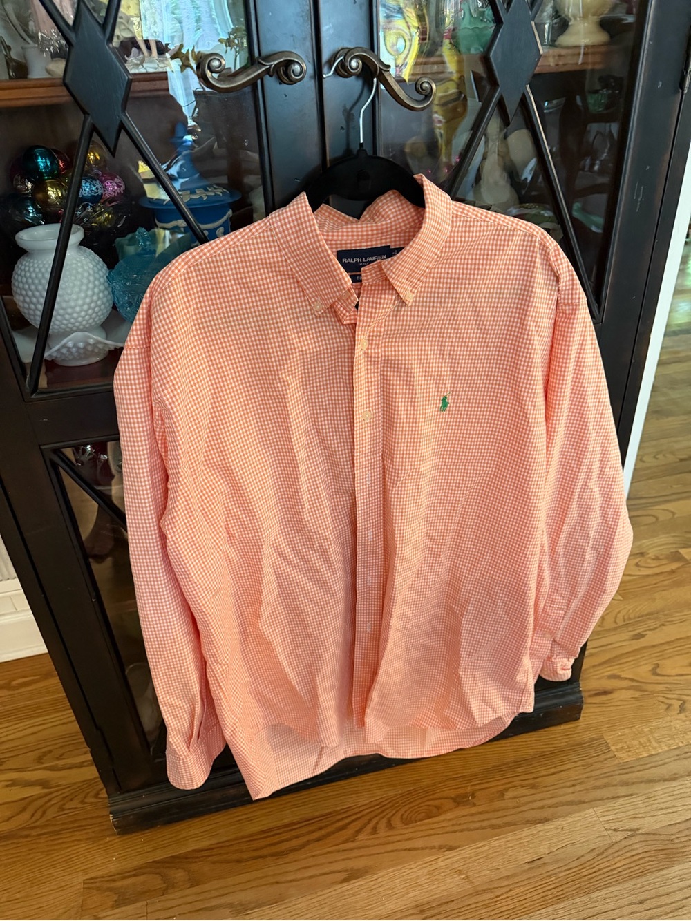 Ralph Lauren Orange Gingham Button-Down Shirt